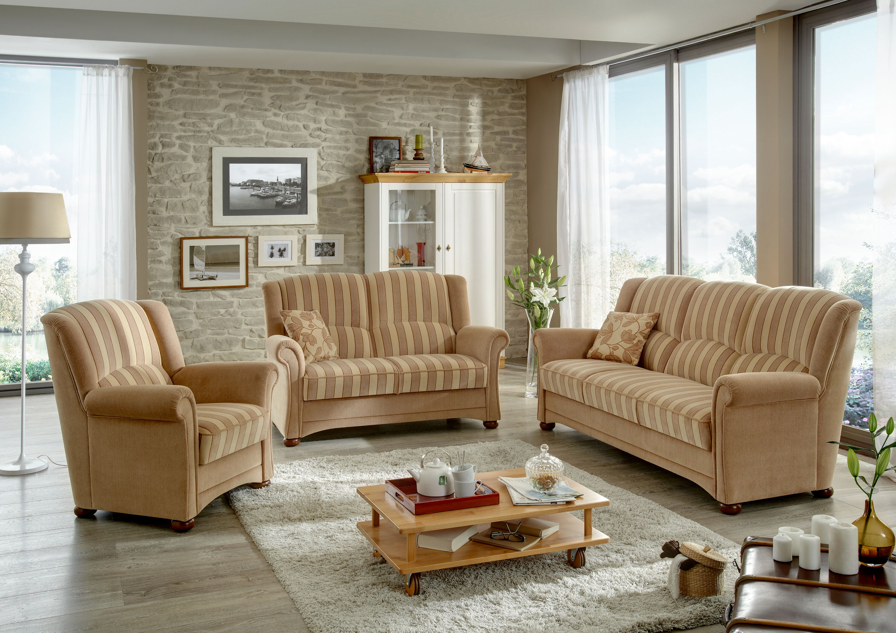 Emden 3-sitzer 200cm, 2-sitzer 145cm & Sessel