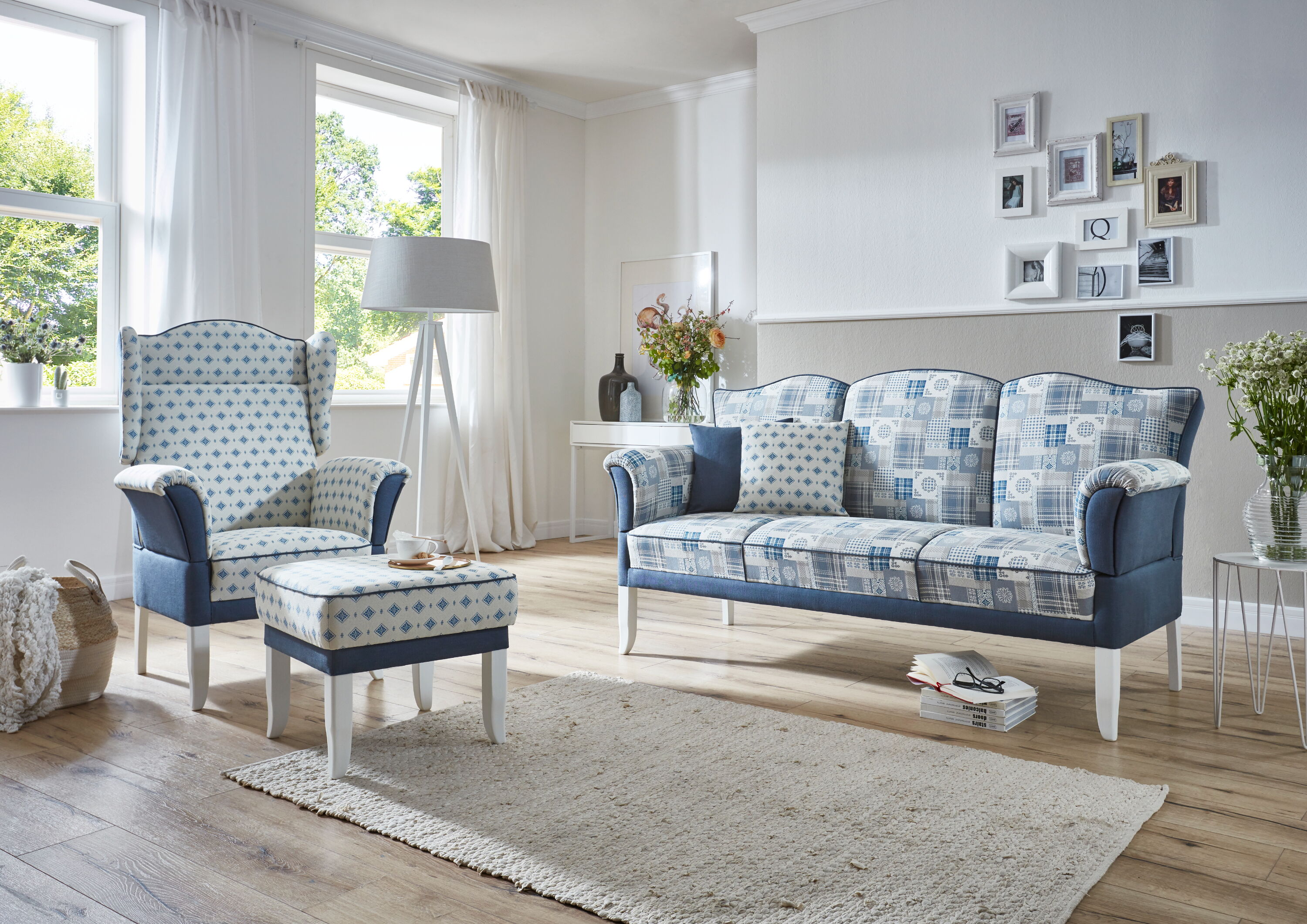 Baltrum Sofa 3-sitzer 180 cm, Backensessel & Hocker