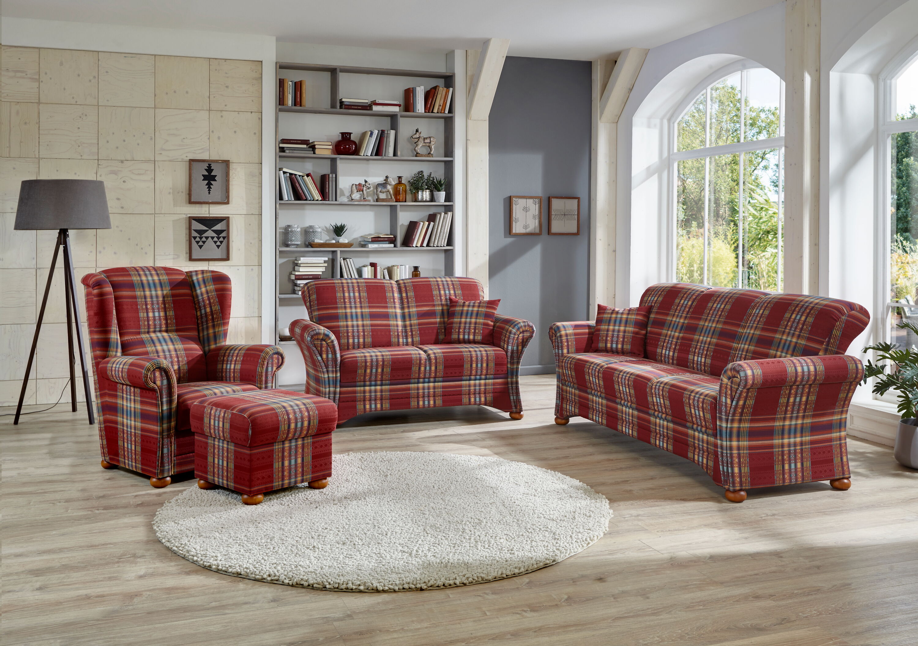 Damme 3-sitzer 210cm, 2-sitzer 157cm & Sessel aus Modell 120 Leer