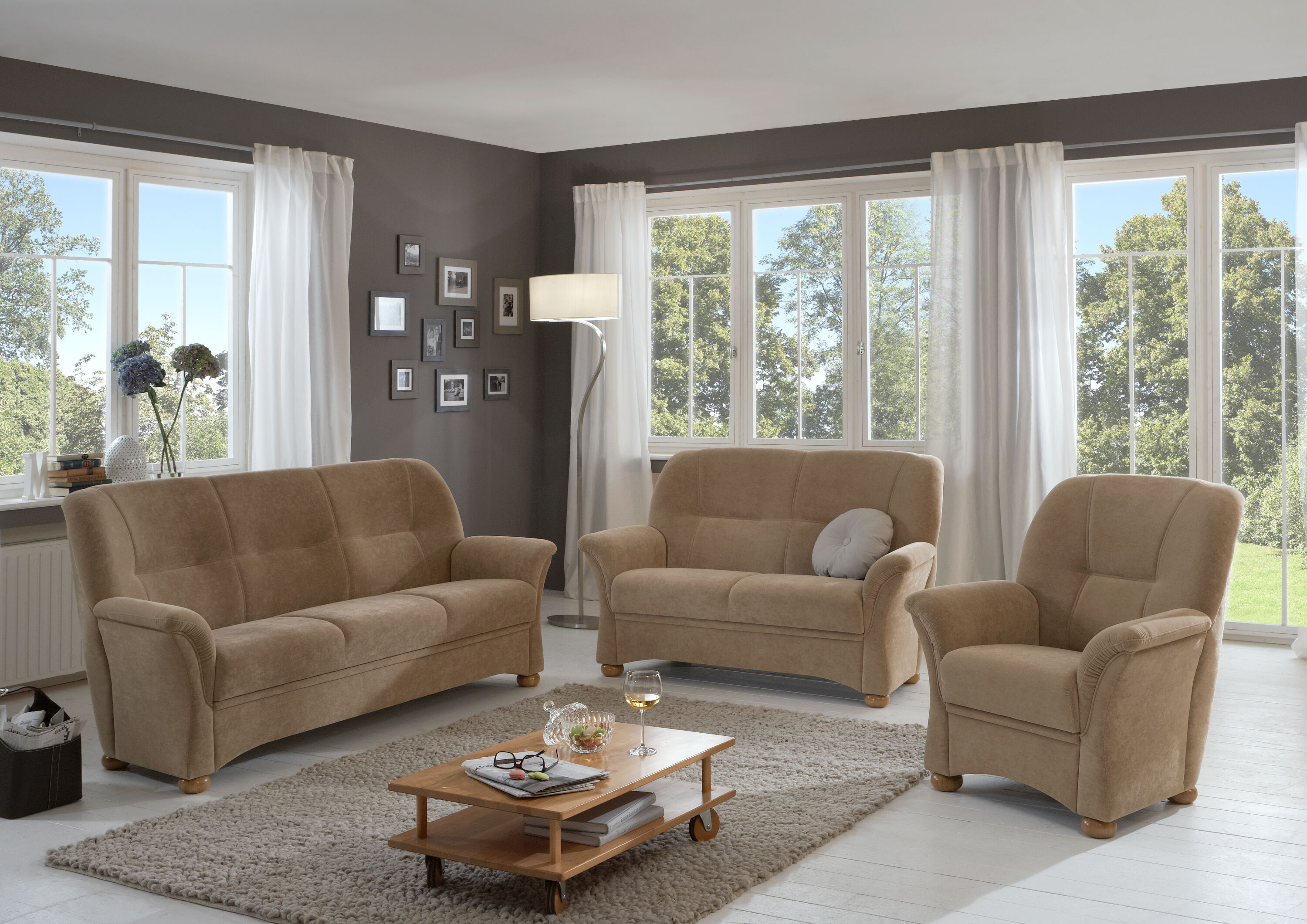 Soltau 3-sitzer 203cm, 2-sitzer 148cm & Sessel