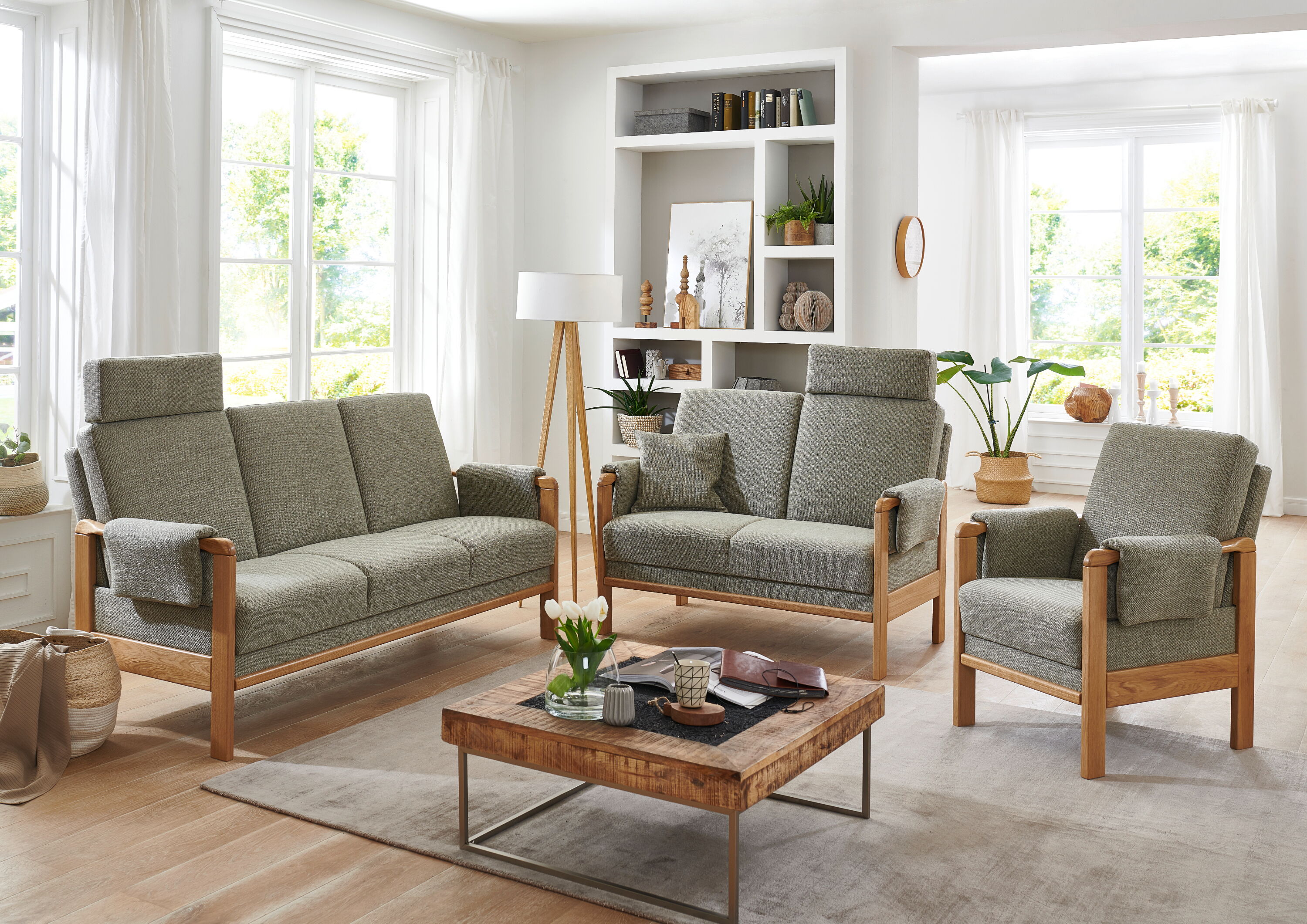 Göteborg 3-sitzer 188cm, 2-sitzer 134cm & Sessel