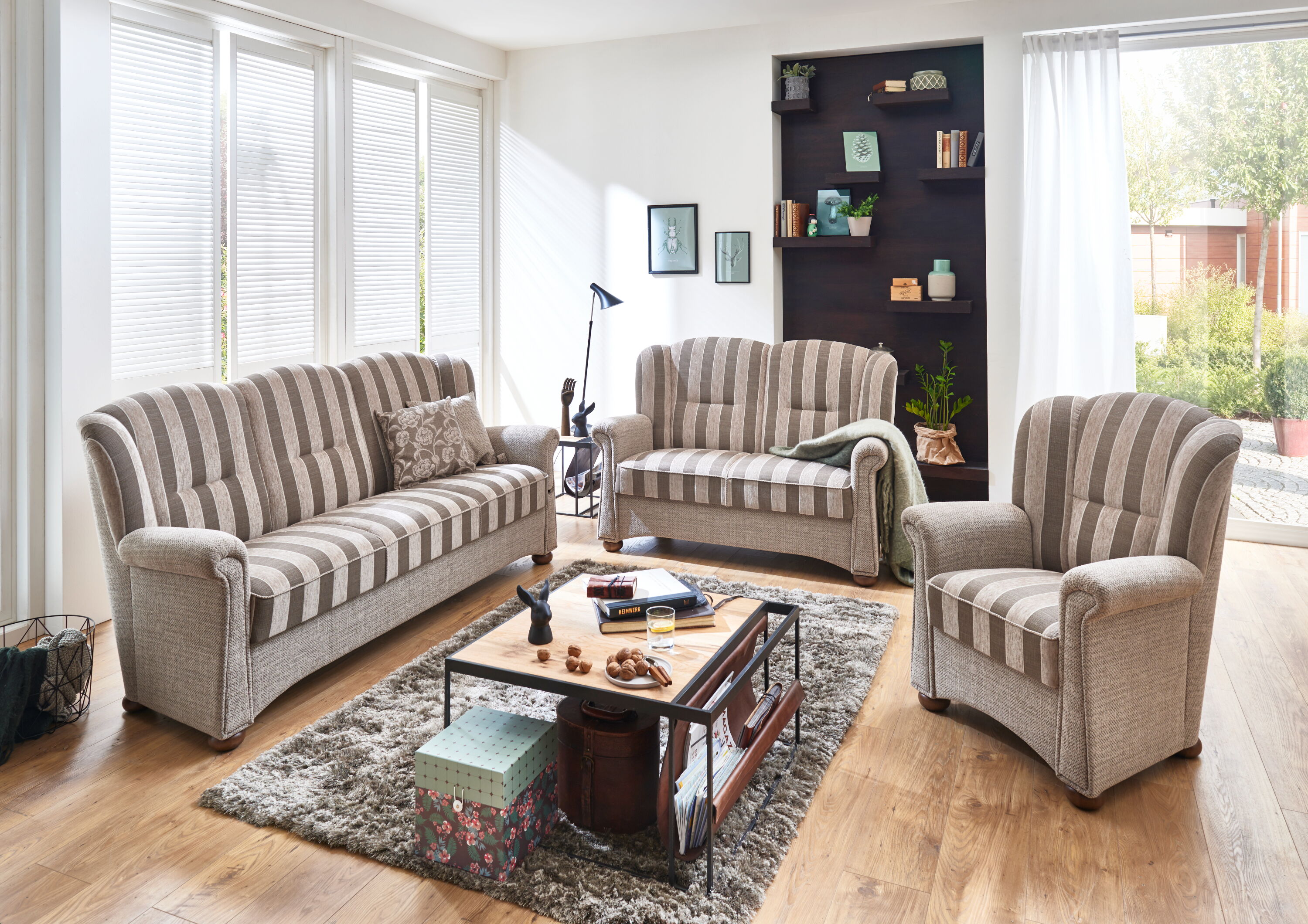 Lübeck 3-sitzer 196cm, 2-sitzer 140cm & Sessel