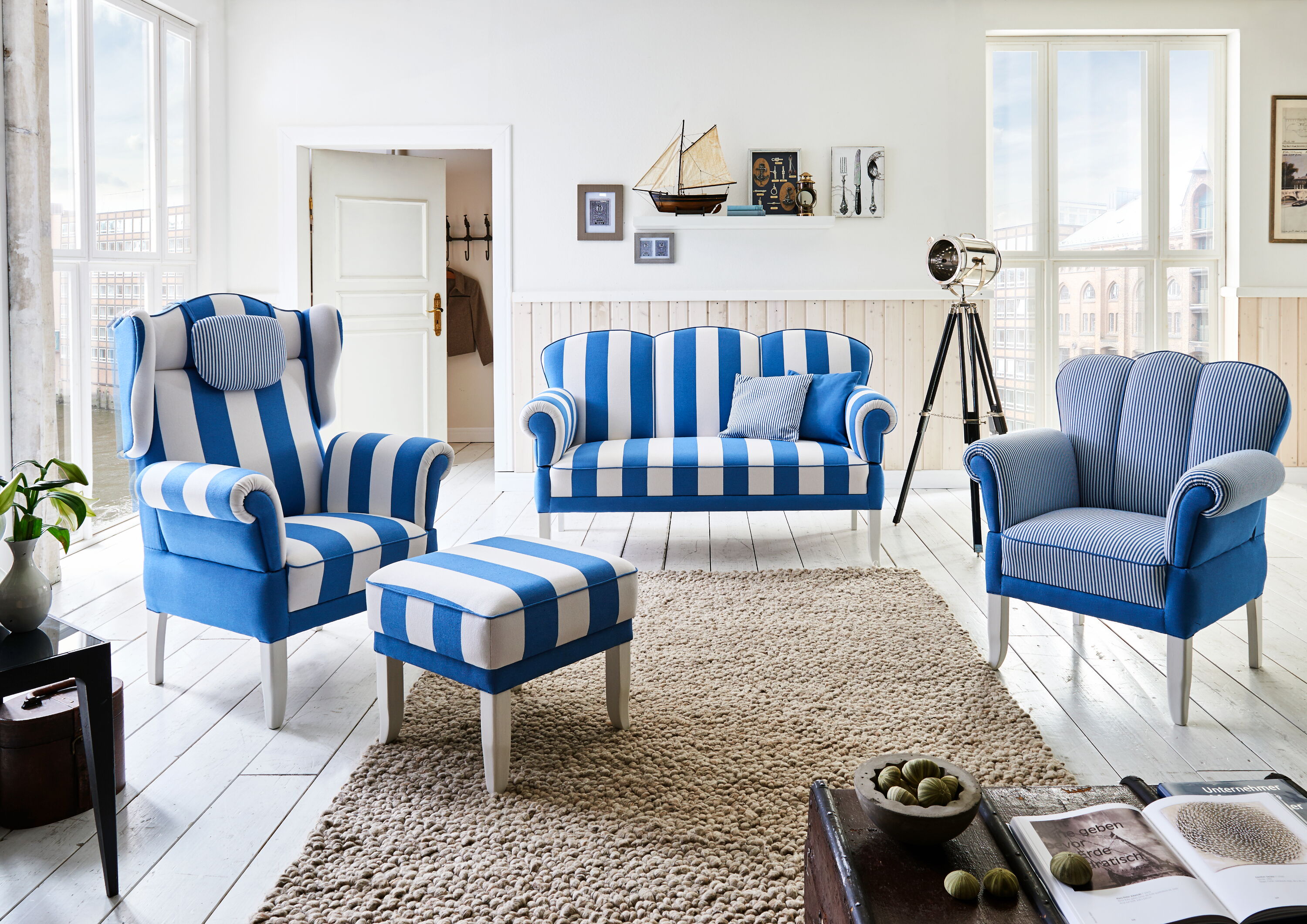 Grasberg Sofa 3-sitzer 160 cm, Sessel, Backensessel & Hocker