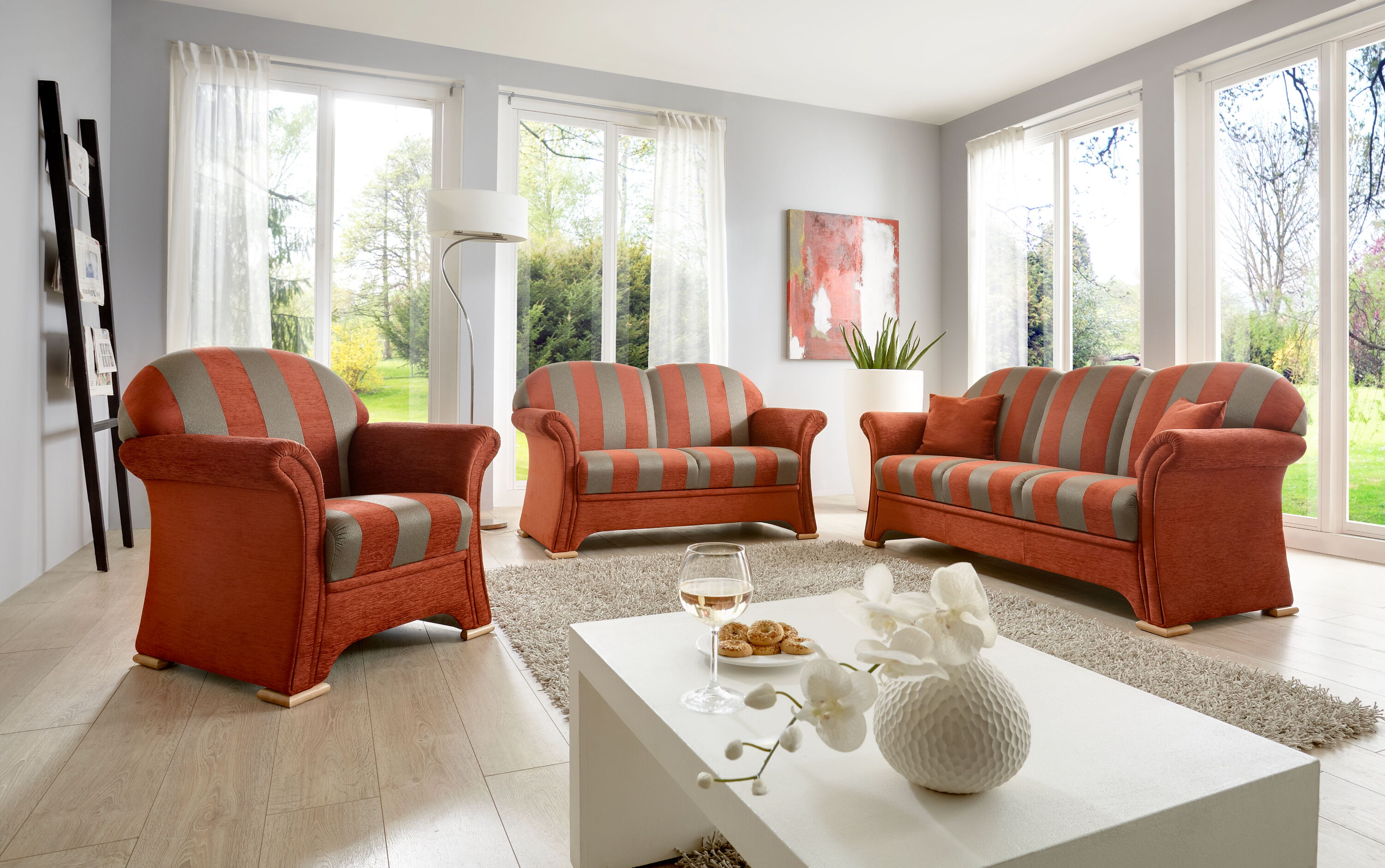 Julia 3-sitzer 198cm, 2-sitzer 145cm & Sessel